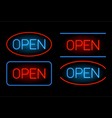 Neon open set vector image