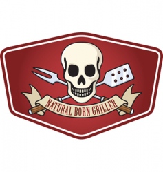 Pirate BBQ emblem vector image