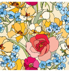 Seamless pattern with flowers vector image