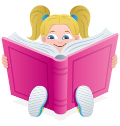 Reading girl vector image