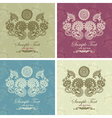 Hand draw ornate vintage frame in floral backgroun vector image