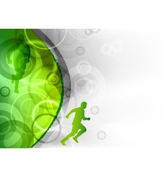 Green background with the runner vector image