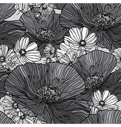 Seamless pattern with flowers vector image