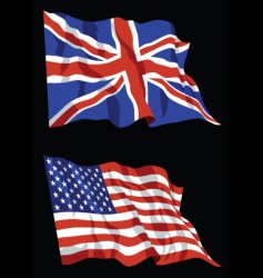 British american flags vector image
