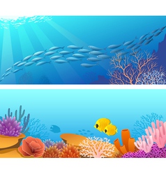 Sea life banners vector image
