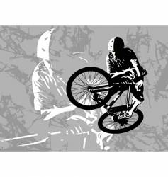 Mountain biker vector image