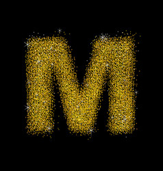 Gold dust font type letter s Royalty Free Vector Image