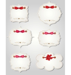 Set of different gift cards with ribbons design vector image