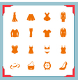 Clothing icons women in a frame series vector image