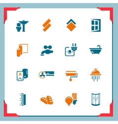 Home renovation icons In a frame series vector image