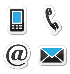 Contact web and internet icons set vector image