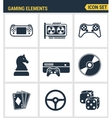 Icons set premium quality of classic game objects Icons set premium quality of classic game objects vector image