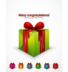 Realistic gift box icon vector image