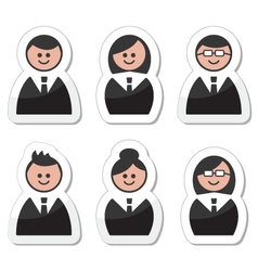 Business people icons set - labels vector image