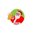 Santa Claus Drinking Beer Drawing vector image