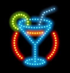 Cocktail neon sign vector image