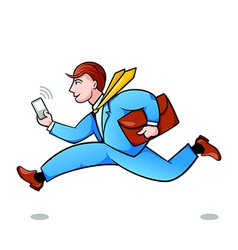 Businessman in a hurry vector image