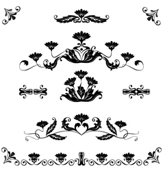 Set elements ornaments floral vector image