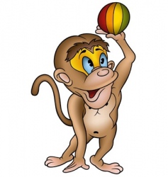 Monkey and ball Monkey and ball vector image
