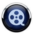 Blue honeycomb movie icon vector image