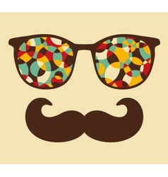 Retro sunglasses with reflection for hipster vector image