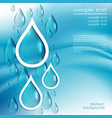 Abstract blue background with water drops vector image