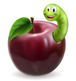 Cute caterpillar apple vector image