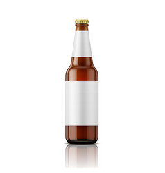 Brown beer bottle with labels template Brown beer bottle with labels template vector image