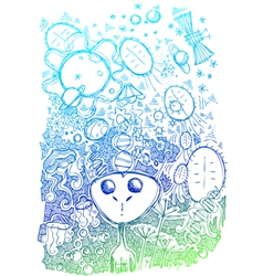 Life in space vector image