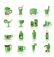 Beverages and drink icons vector image