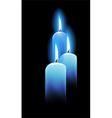 Burning candles on black vector image
