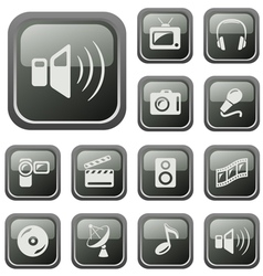 Multimedia buttons vector image