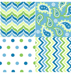Seamless patterns with fabric texture vector image