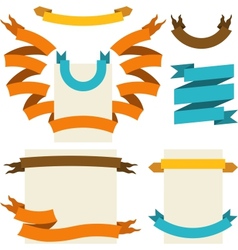 Retro ribbons labels set vector image