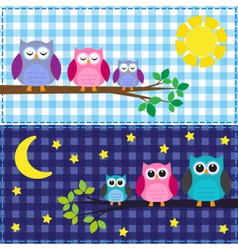 Family of owls vector image