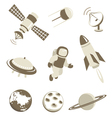 Space and air transport icons set vector image