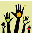 Healthy apple hands vector image