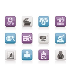 Business and management icons vector image