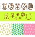 Easter outline egg icons Easter outline egg icons vector image