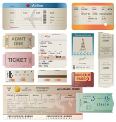 Tickets set vector image