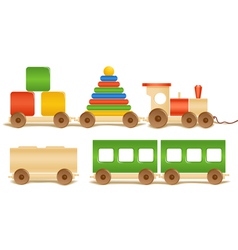 Wooden color toys vector image