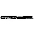 Steam train and carriage silhouette vector image