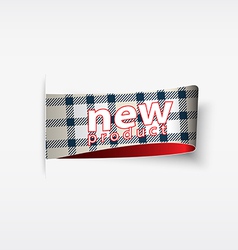 Plaid label vector image