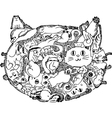 Cat face sketchy doodle vector image