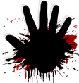 Blood splat with a hand vector image