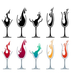 Glasses with different drinks vector image
