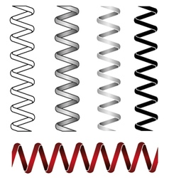 Coil spring cable icons set simple style Vector Image