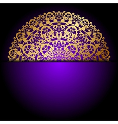 Gold ornament purple background vector image