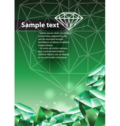 Template with green emerald vector image