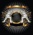 Tiger gold emblem vector image